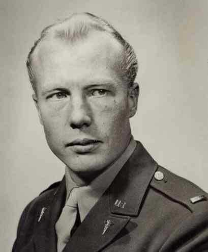 A black and white close up of Dr. Christian Lambertsen.